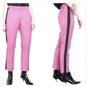 NEW Wildfang Empower Slim Crop Pants Mauve Black Stripe Size 6 Casual Work NWT